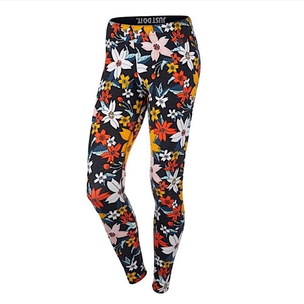 Nike “Just Do It” Hawaii Floral Print Leggings- Size Small Like New